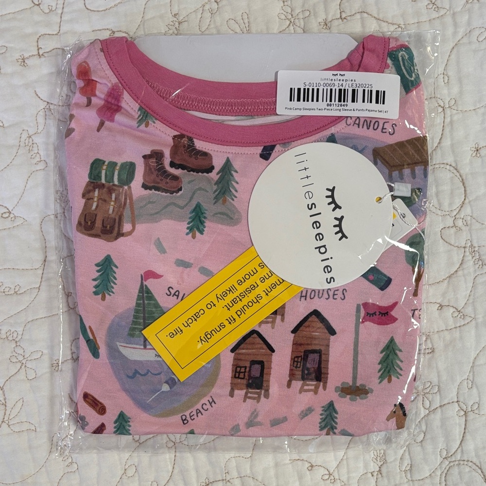 Little Sleepies Pink Camp Pajama Set